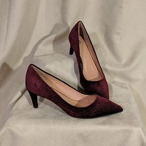 Burgundy Velvet Heels